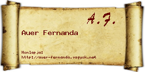 Auer Fernanda névjegykártya